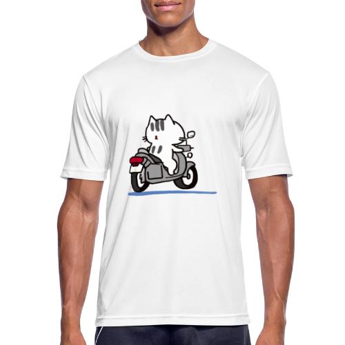 Ein katze die motorrad fährt - Männer T-Shirt atmungsaktiv