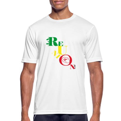 Ecriture Réunion + dessin Paille en queue - T-shirt respirant Homme