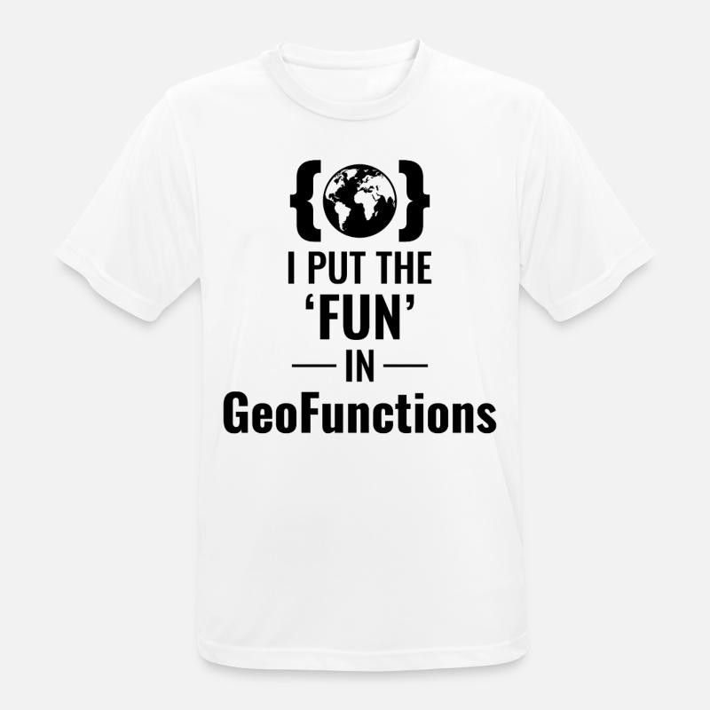 GeoFunctions GIS Programming Developer Fun - Men's Breathable T-Shirt - white