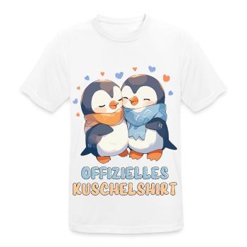 Chemise Câline Officielle Pingouins Amour Coeur Doux - T-shirt respirant Homme - blanc - Devant - AI Model Male 185 dark (185cm)