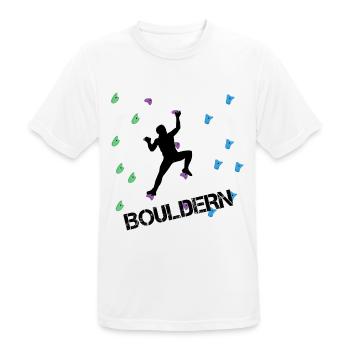 Bouldern Escalade Bouldering Grimpeurs - T-shirt respirant Homme - blanc - Devant - AI Model Male 185 dark (185cm)