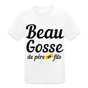Beau gosse de père en fils - T-shirt respirant Homme - blanc - Devant - AI Model Male 185 dark (185cm)