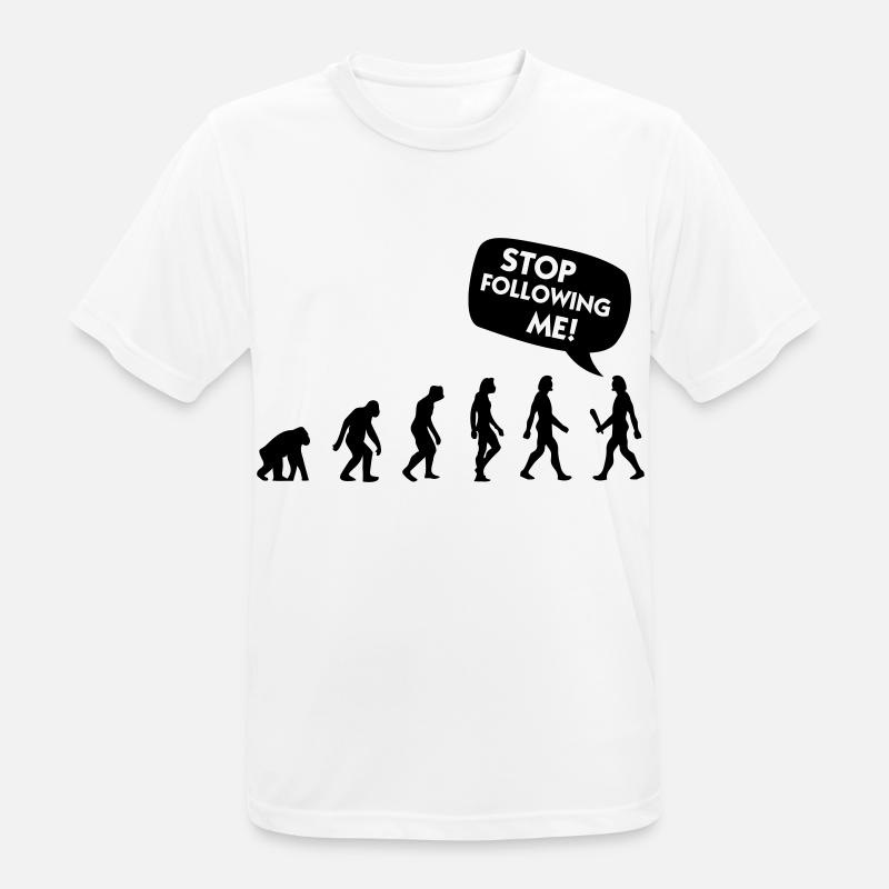 Die Evolution eines Stalkers - Männer T-Shirt atmungsaktiv - Weiß