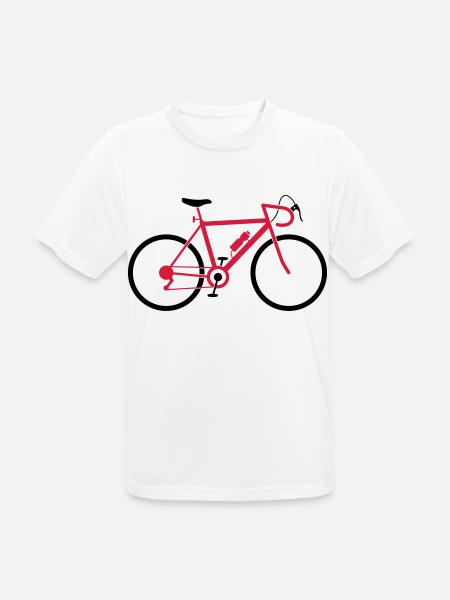 Ein schnelles Rennrad - Männer T-Shirt atmungsaktiv - Weiß