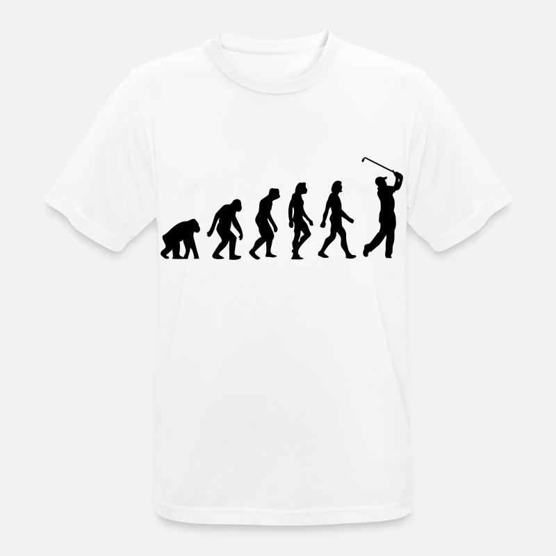 Die Evolution von Golf - Männer T-Shirt atmungsaktiv - Weiß