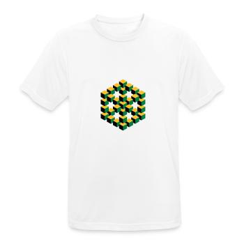 Figure impossible imagination géométrie cube Escher - T-shirt respirant Homme - blanc - Devant - AI Model Male 185 dark (185cm)