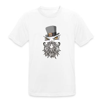 Cooler Hipster Mit Bart und und Hut - Männer T-Shirt atmungsaktiv - Weiß - Vorne - AI Model Male 185 dark (185cm)
