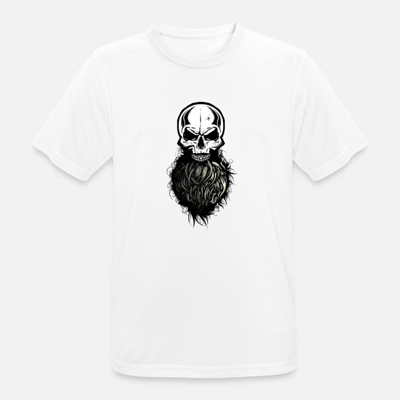 Schädel Kopf des Todes Hipster Schädel Bart Bart - Männer T-Shirt atmungsaktiv - Weiß