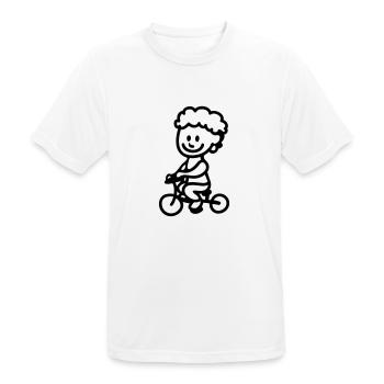 Child bike - line - Men's Breathable T-Shirt - white - Front - AI Model Male 185 dark (185cm)
