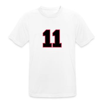 Number11 - Men's Breathable T-Shirt - white - Front - AI Model Male 185 dark (185cm)