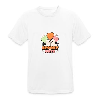 Gruseliges Oktober Niedliches Halloween Geist - Männer T-Shirt atmungsaktiv - Weiß - Vorne - AI Model Male 185 dark (185cm)