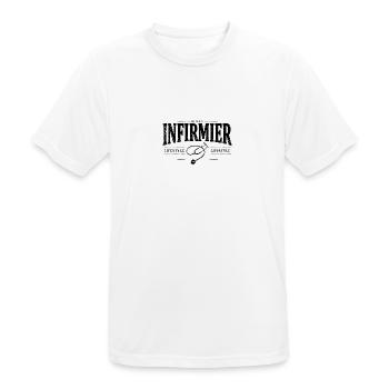 Infirmier - T-shirt respirant Homme - blanc - Devant - AI Model Male 185 dark (185cm)