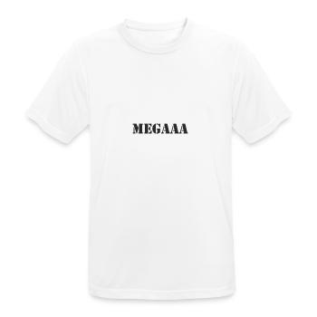Mega - Männer T-Shirt atmungsaktiv - Weiß - Vorne - AI Model Male 185 dark (185cm)