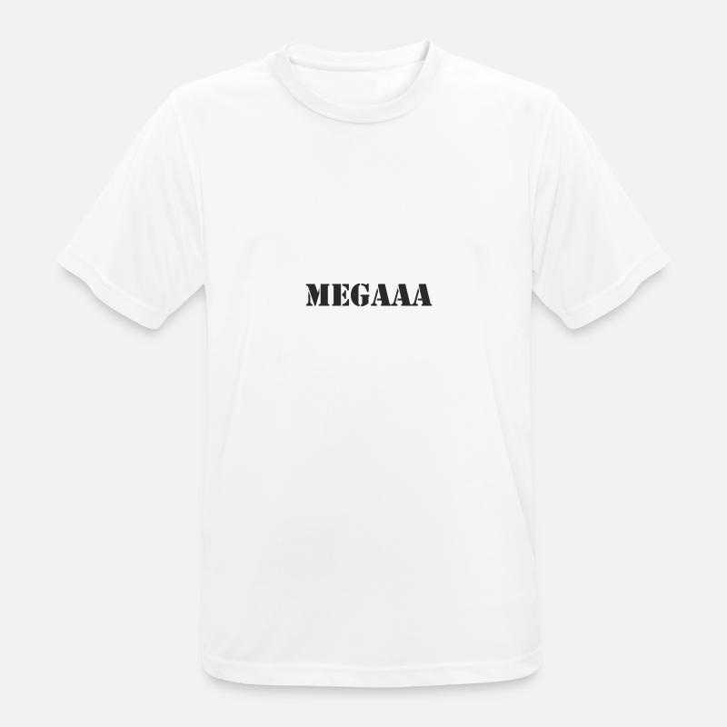 Mega - Männer T-Shirt atmungsaktiv - Weiß