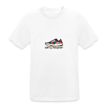 Shoe 7 - Männer T-Shirt atmungsaktiv - Weiß - Vorne - AI Model Male 185 dark (185cm)
