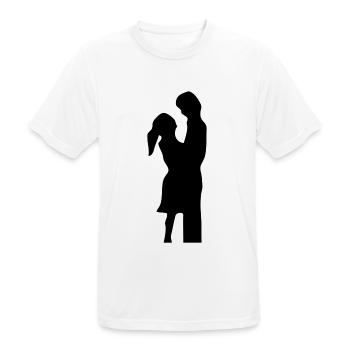 Liebe Paar Silhouette Valentinstag Geschenk Idee - Männer T-Shirt atmungsaktiv - Weiß - Vorne - AI Model Male 185 dark (185cm)