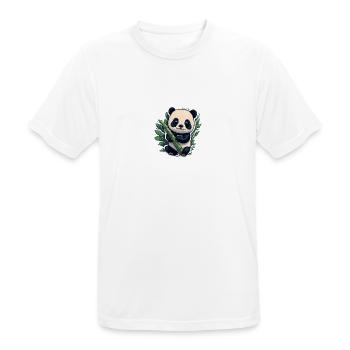 Cute Panda with Bamboo - Männer T-Shirt atmungsaktiv - Weiß - Vorne - AI Model Male 185 dark (185cm)
