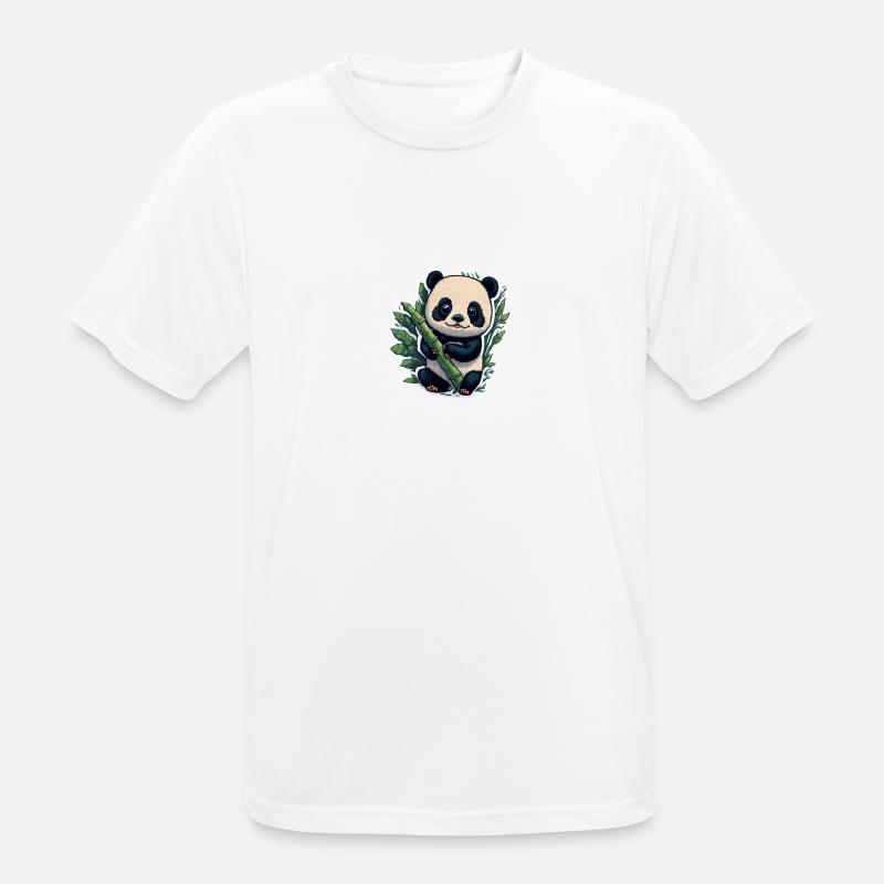 Cute Panda with Bamboo - Men's Breathable T-Shirt - white
