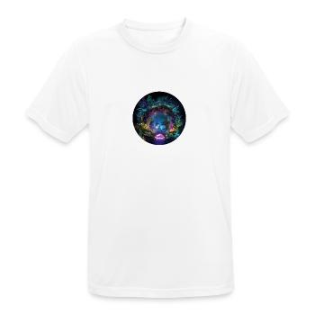 Leuchtende Dschungelabenteuer: Neon Jungle Explore - Männer T-Shirt atmungsaktiv - Weiß - Vorne - AI Model Male 185 dark (185cm)