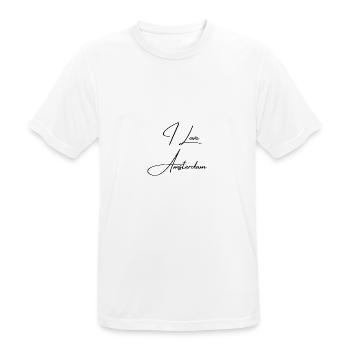 I love Amsterdam - Männer T-Shirt atmungsaktiv - Weiß - Vorne - AI Model Male 185 dark (185cm)