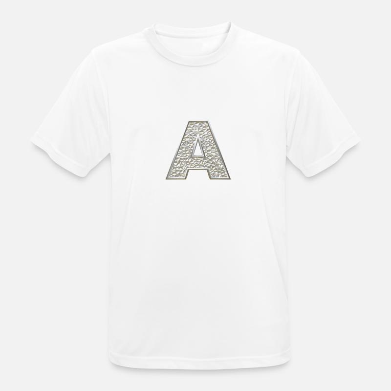 A, letter, letter A, initial, initial A, monogram, - Men's Breathable T-Shirt - white