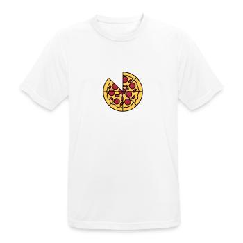 fehlendes aufgeschnitten teile stücke pizza rund g - Männer T-Shirt atmungsaktiv - Weiß - Vorne - AI Model Male 185 dark (185cm)