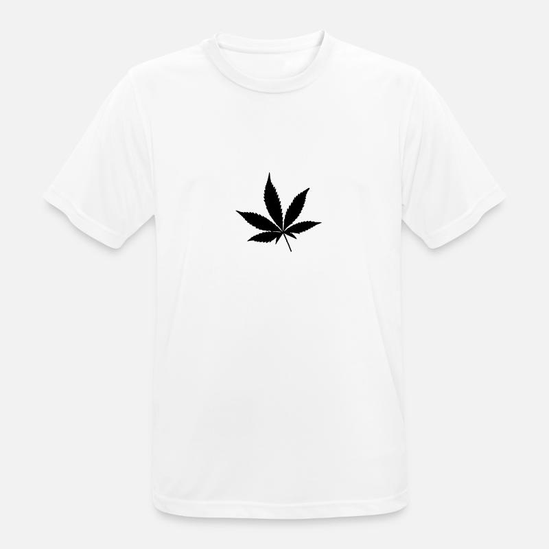 Hanfblatt 2 - Männer T-Shirt atmungsaktiv - Weiß
