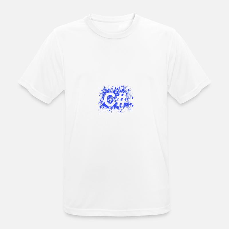 C # programmer software developer shirt - Men's Breathable T-Shirt - white