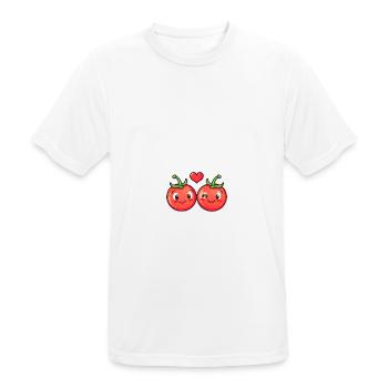 Tomate Paar Liebe Herz Valentinstag - Männer T-Shirt atmungsaktiv - Weiß - Vorne - AI Model Male 185 dark (185cm)