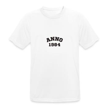 Anno 1984 Geburtstag Geburtsjahr - Männer T-Shirt atmungsaktiv - Weiß - Vorne - AI Model Male 185 dark (185cm)