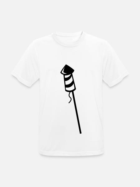 Feuerwerk firework Rakete Feux d'artifice - Männer T-Shirt atmungsaktiv - Weiß