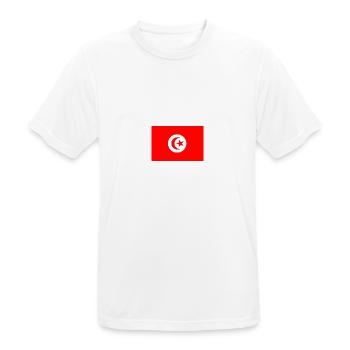 Drapeau Tunisie - T-shirt respirant Homme - blanc - Devant - AI Model Male 185 dark (185cm)