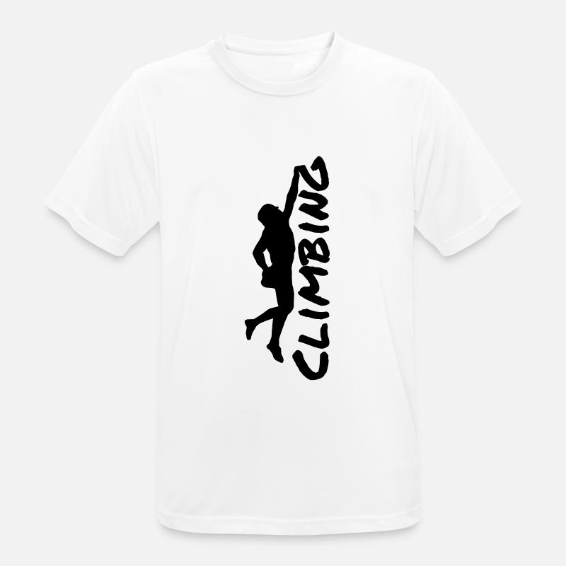 Klettern, Climbing - Männer T-Shirt atmungsaktiv - Weiß