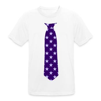 Tie Star Pattern Blue - Men's Breathable T-Shirt - white - Front - AI Model Male 185 dark (185cm)