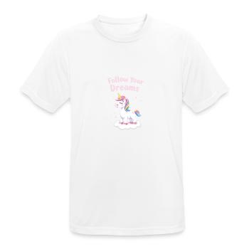 Suivez vos rêves Licorne Inspiration - T-shirt respirant Homme - blanc - Devant - AI Model Male 185 dark (185cm)