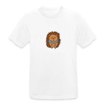 Igel blau-gelb ukrainischer winterschal Herbstzeit - Männer T-Shirt atmungsaktiv - Weiß - Vorne - AI Model Male 185 dark (185cm)