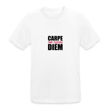 Carpe That Fucking Diem - Men's Breathable T-Shirt - white - Front - AI Model Male 185 dark (185cm)