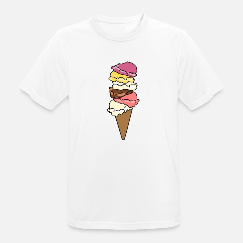 Eiscreme Eiswaffel Eis Eiskugel - Männer T-Shirt atmungsaktiv - Weiß