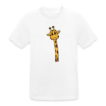 Drôle Long Cou Girafe Cool Animaux mignons - T-shirt respirant Homme - blanc - Devant - AI Model Male 185 dark (185cm)