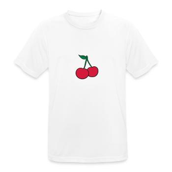 2 cerise feuille conception savoureuse - T-shirt respirant Homme - blanc - Devant - AI Model Male 185 dark (185cm)
