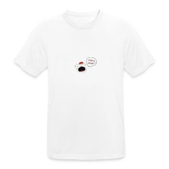 Merry Christmas cat with Christmas hat - Men's Breathable T-Shirt - white - Front - AI Model Male 185 dark (185cm)