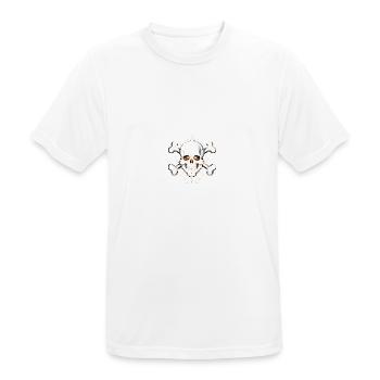 TOTENKOPF skull and bones - Männer T-Shirt atmungsaktiv - Weiß - Vorne - AI Model Male 185 dark (185cm)