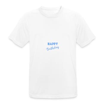 GEBURTSTAG, ALLES GUTE ZUM GEBURTSTAG, ALLES GUTE ZUM GEBURTSTAG - Männer T-Shirt atmungsaktiv - Weiß - Vorne - AI Model Male 185 dark (185cm)