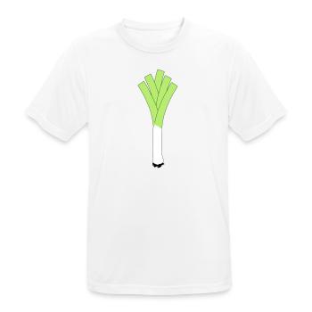 Fitness Poireaux Légumes Larry - T-shirt respirant Homme - blanc - Devant - AI Model Male 185 dark (185cm)