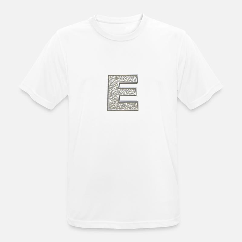 E, letter, letter E, initial, initial E, monogram, - Männer T-Shirt atmungsaktiv - Weiß