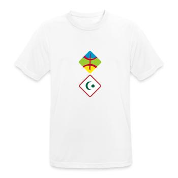 Rif Amazigh - T-shirt respirant Homme - blanc - Devant - AI Model Male 185 dark (185cm)