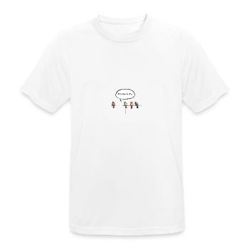 Birds Funny Flying Wifi - Français - T-shirt respirant Homme - blanc - Devant - AI Model Male 185 dark (185cm)