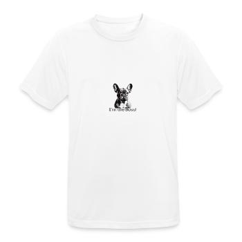 Dogge - Männer T-Shirt atmungsaktiv - Weiß - Vorne - AI Model Male 185 dark (185cm)