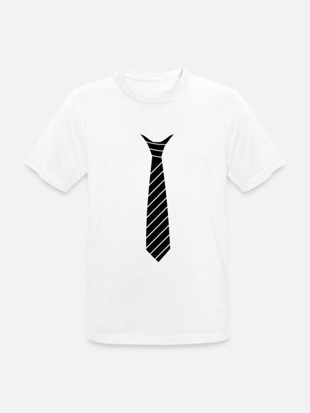 Krawatten Illusion - Männer T-Shirt atmungsaktiv - Weiß