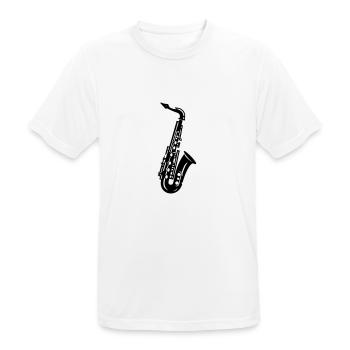 Saxophon - Männer T-Shirt atmungsaktiv - Weiß - Vorne - AI Model Male 185 dark (185cm)